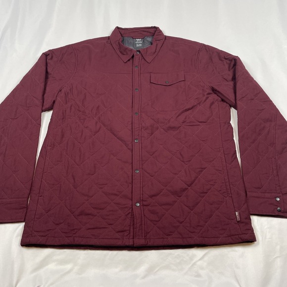 Helly Hansen Shirt Jacket Quilted Insulated Flannel Shacket Men's 2XL Maroon Red - Picture 1 of 9